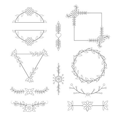 Linear Flat Wedding Decoration Collection – Free Download