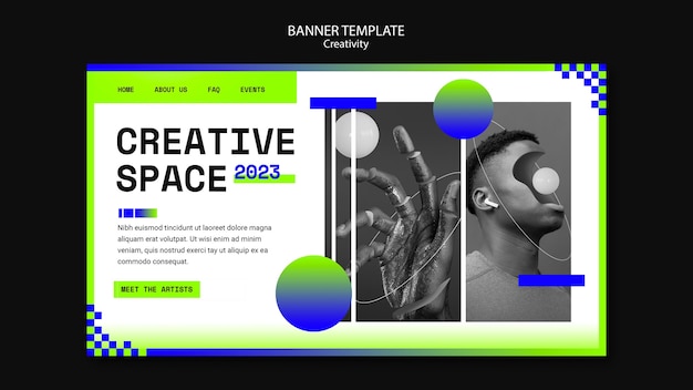 Flat Design Creativity Template – Free Download