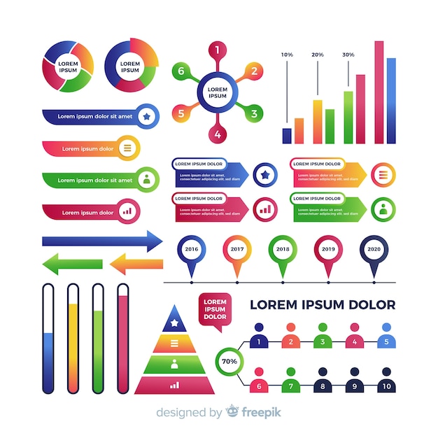 Colorful Infographic Elements in Flat Design – Free Download