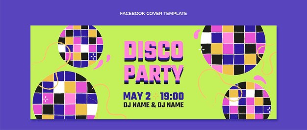 Hand Drawn Abstract Disco Party Facebook Cover – Free Download