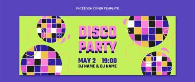 Hand Drawn Abstract Disco Party Facebook Cover – Free Download