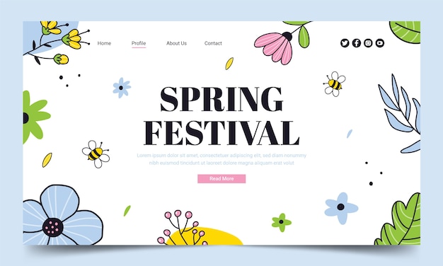 Spring Celebration Floral Landing Page Template – Free to Download