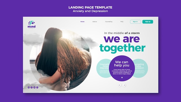 Anxiety and Depression Landing Page Template – Free Download