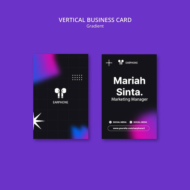 Gradient Geometric Business Card Template Design – Free Download