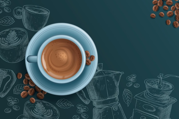 Realistic Coffee Background – Free Download