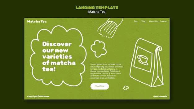 Matcha Tea Landing Page Template – Free Download