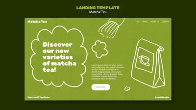 Matcha Tea Landing Page Template – Free Download