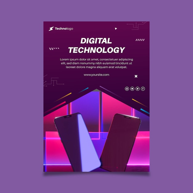 Vertical Flyer Design for Technology and Future – Free Download