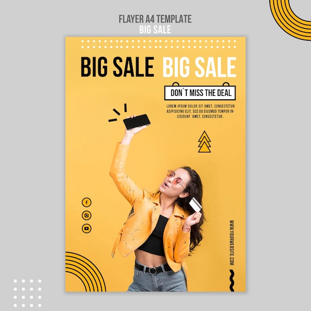 Vertical Flyer Template for Big Sale Featuring a Woman – Free Download