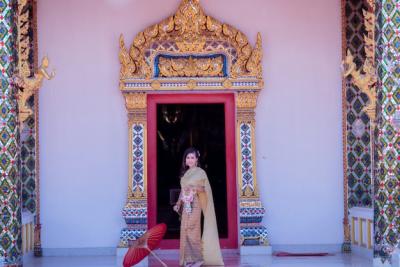 Beautiful Thai Woman in Traditional Costume at a Thai Temple – Free Stock Photo for Download