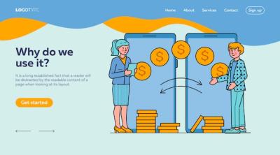 Mobile App Landing Page Template for Financial Transactions – Download Free Stock Photo