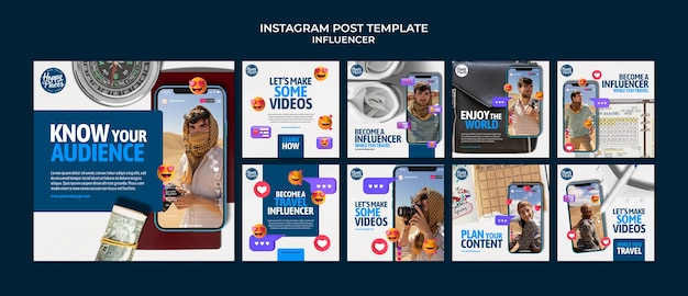 Influencer Concept Instagram Posts – Free Download