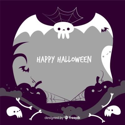 Hand Drawn Halloween Spooky Frame – Free Download