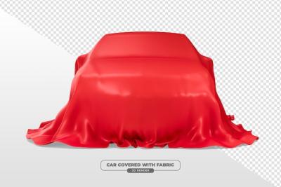 Car with Red Fabric Cover in 3D Render – Free Stock Photo for Download