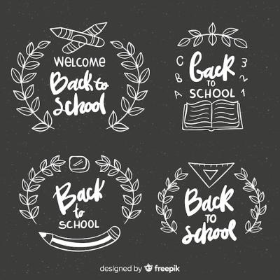 Back to School Blackboard Badge Collection – Free Download