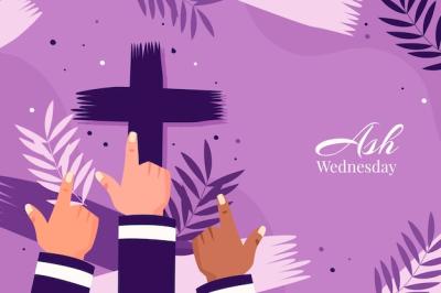 Flat Background for Religious Ash Wednesday Celebration – Free Download