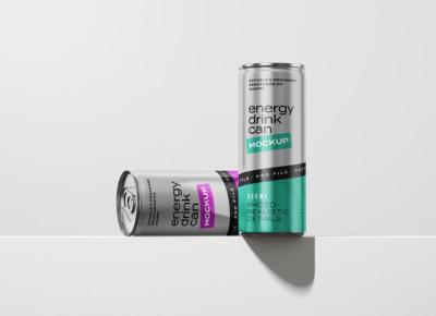 Realistic 330ml Metal Can Design Template – Energy Drink Can Mockup Set for Free Download