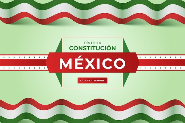 Gradient Constitution Day Background Featuring the Mexican Flag – Free Download