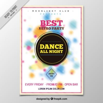 Party Brochure Design with Colorful Abstract Shapes – Free to Download