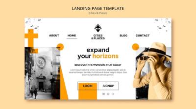 Flat Design Traveling Adventure Landing Page – Free Download