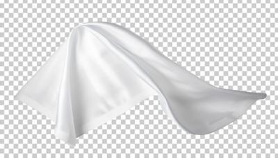 White Silk or Satin Cloth Waving on Transparent Background – Free Download