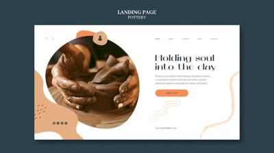 Pottery Landing Page Template Featuring Clay Vessels – Free Download