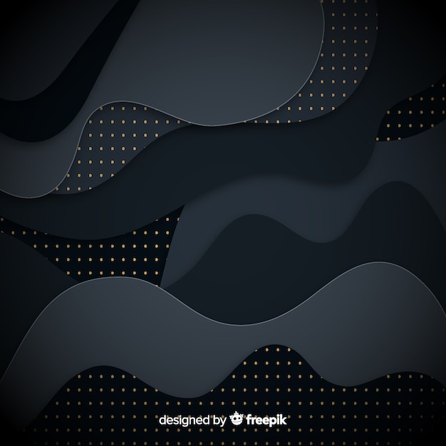 Black Waves Background with Halftone Effect – Free Download