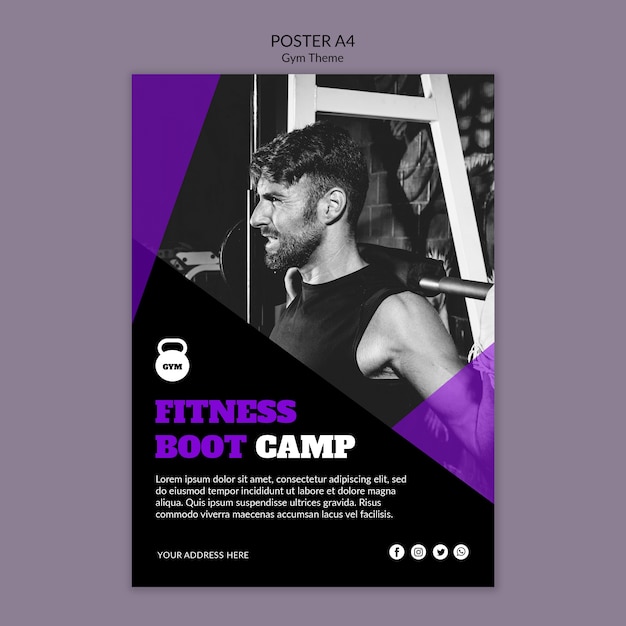 Gym Theme Concept Poster Template – Free Stock Photo, Download Free