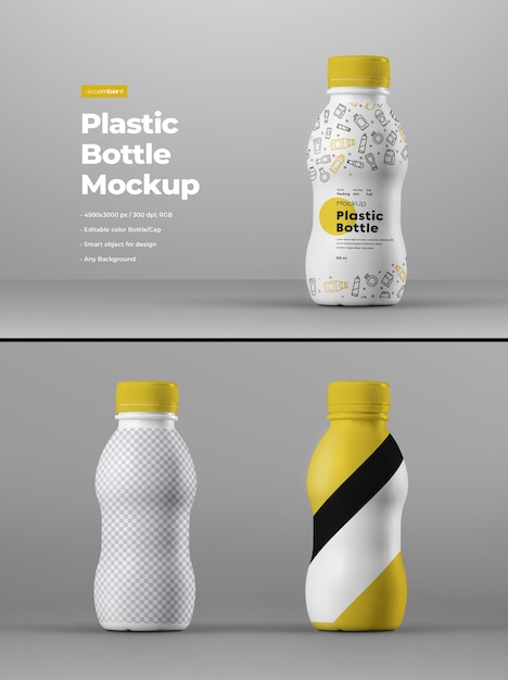 Curved Plastic Bottle Mockup – Free Download