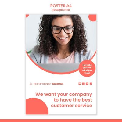 Receptionist Concept Poster Template – Free Download