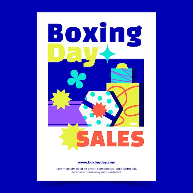 Flat Vertical Poster Template for Boxing Day Sales – Free Download