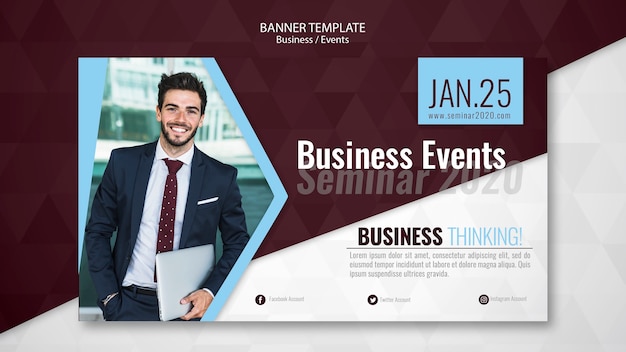 Business Events Seminar Banner Template – Download Free Stock Photo