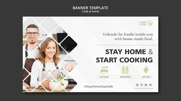 Cooking at Home Banner Template – Free Download