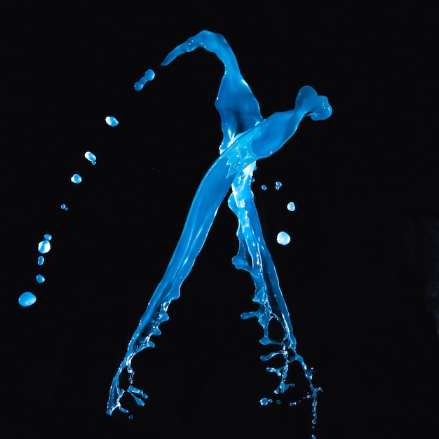 Blue Water Splashing Against Black Backdrop – Free Stock Photo, Download for Free