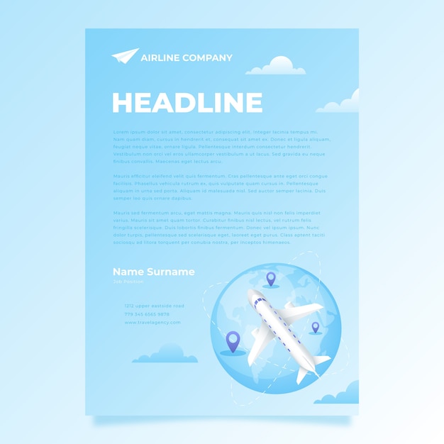 Gradient Airline Company Letterhead Template – Free Download