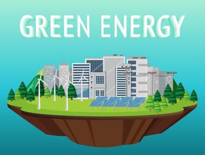 Green Energy: Wind Turbine and Solar Panel Vector Templates – Free Download