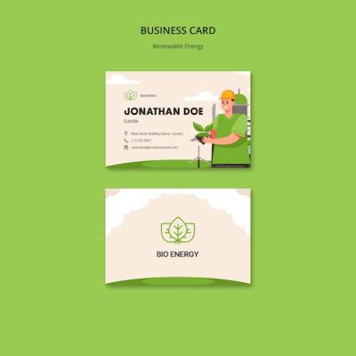 Hand Drawn Renewable Energy Business Card – Free Download