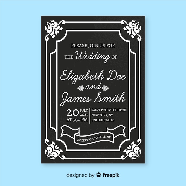 Stunning Vintage Wedding Invitation Template – Free Download