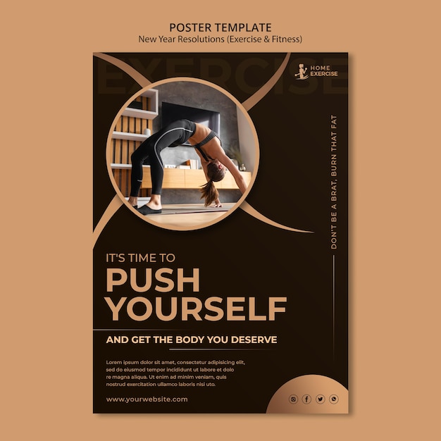 New Year Fitness Resolutions Print Template – Free Download