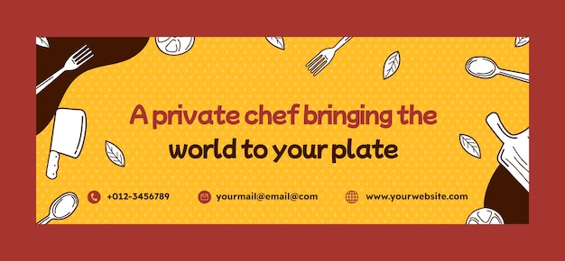 Hand Drawn Chef Career Facebook Cover Template – Free Download