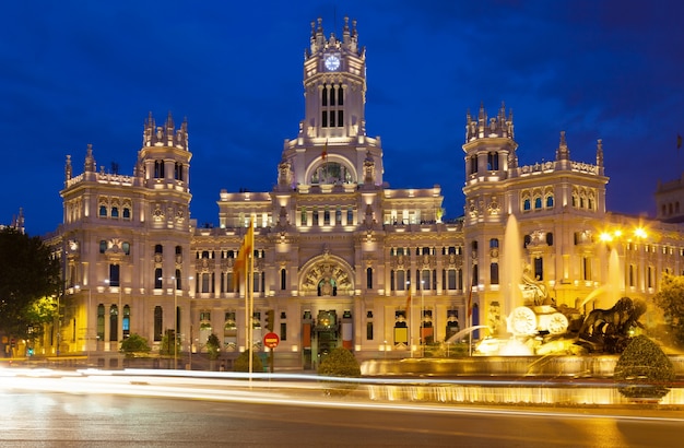 Palace of Communication at Night in Madrid, Spain – Free Stock Photo, Download Free