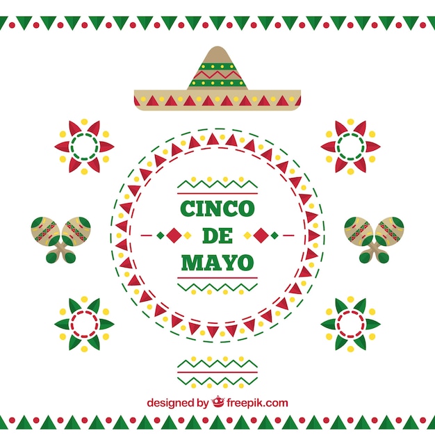 Cinco de Mayo Decorative Background in Flat Design – Free Stock Photo, Download Free