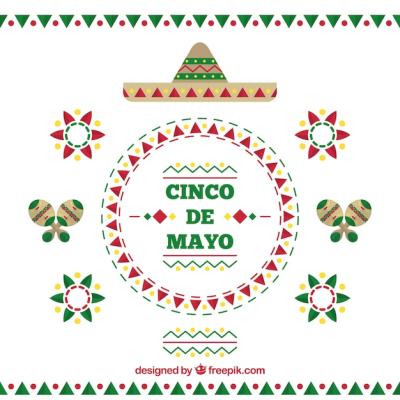 Cinco de Mayo Decorative Background in Flat Design – Free Stock Photo, Download Free