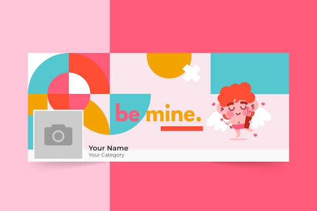 Geometric Childlike Valentine’s Day Social Media Cover – Free Download