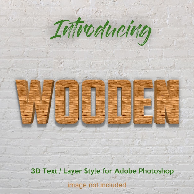 3D Wood Timber Plank Textured Photoshop Layer Style Text Effects – Free Download