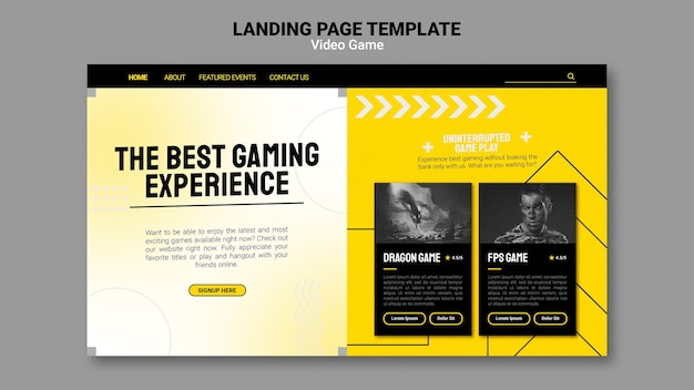 Flat Design Video Games Template – Free Download