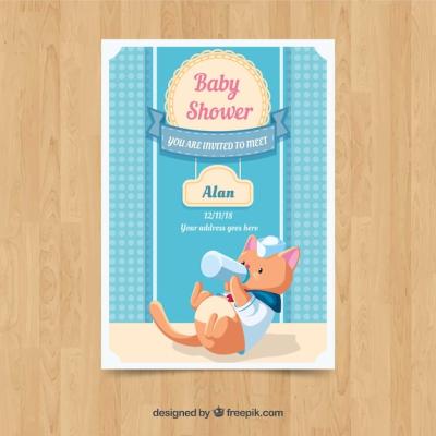 Flat Style Baby Shower Invitation – Free Download