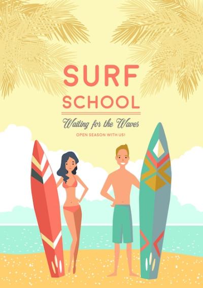 Surf School Poster – Free Stock Photo for Download