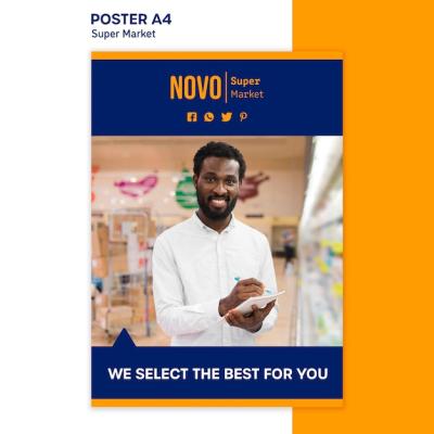 Supermarket Concept Poster Template – Free Download