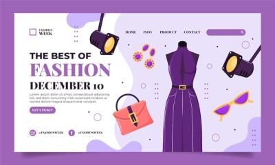 Flat Design Fashion Week Landing Page – Free Download